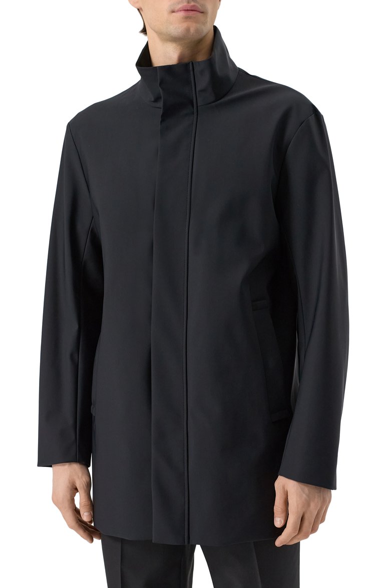 Мужская куртка EMPORIO ARMANI черного цвета, арт. 8N1L81/1NZAZ | Фото 3 (Рукава: Длинные; Длина (верхняя одежда): До середины бедра; Материал подклада: Синтетический материал; Материал внешний: Синтетический материал; Кросс-КТ: Ветровки, Куртка, Легкие; Стили: Кэжуэл)