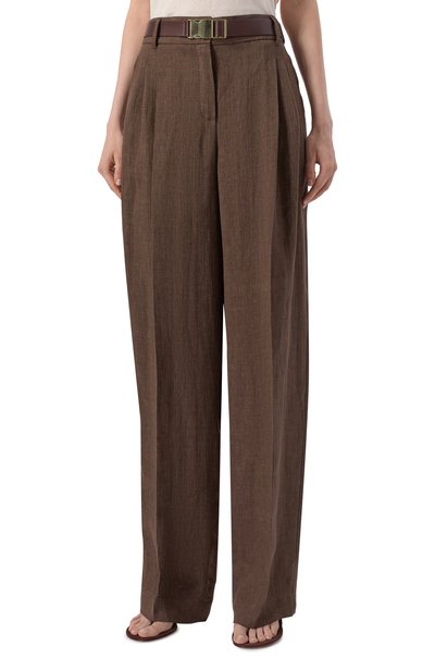 Льняные брюки MAX MARA STUDIO, арт. SIAMESE, фото 3