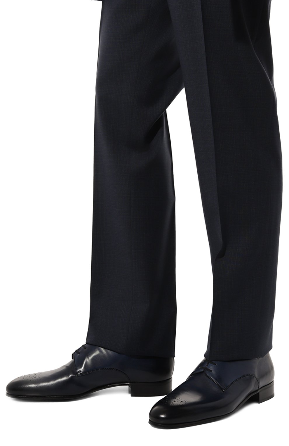 Кожаные дерби ARTIOLI темно-синего цвета по цене 175500 руб., арт. 6S519/BIS/BUFFERED CALF, фото 3 Кожаные дерби ARTIOLI, арт. 6S519/BIS/BUFFERED CALF, фото 3