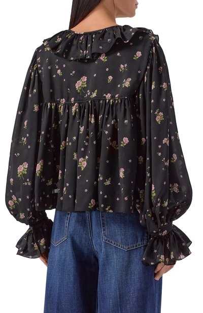 Шелковая блузка CHLOÉ черного цвета по цене 244500 руб., арт. CH25AHT27481, фото 4 Шелковая блузка CHLOÉ, арт. CH25AHT27481, фото 4