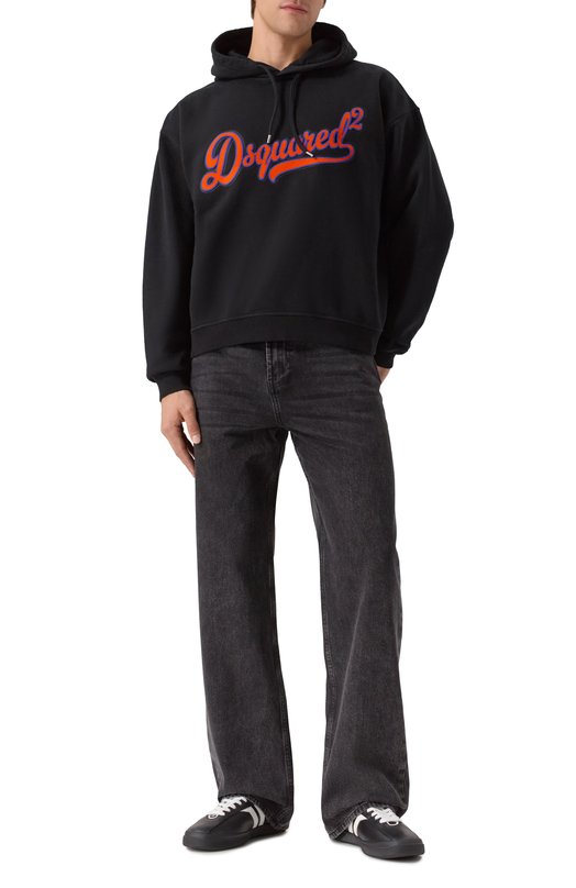 Хлопковое худи Dsquared2 S74GU0898/S25516 Чёрный  S74GU0898/S25516 Фото 2