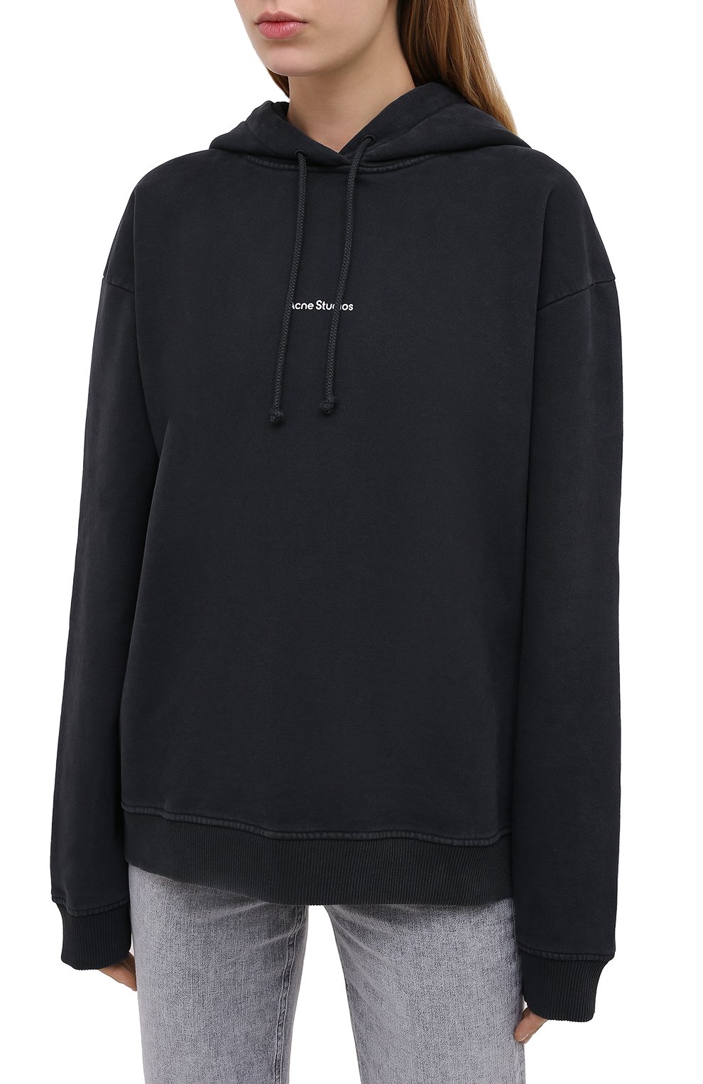 Хлопковое худи ACNE STUDIOS черного цвета по цене 32500 руб., арт. AI0070, фото 3 Хлопковое худи ACNE STUDIOS, арт. AI0070, фото 3