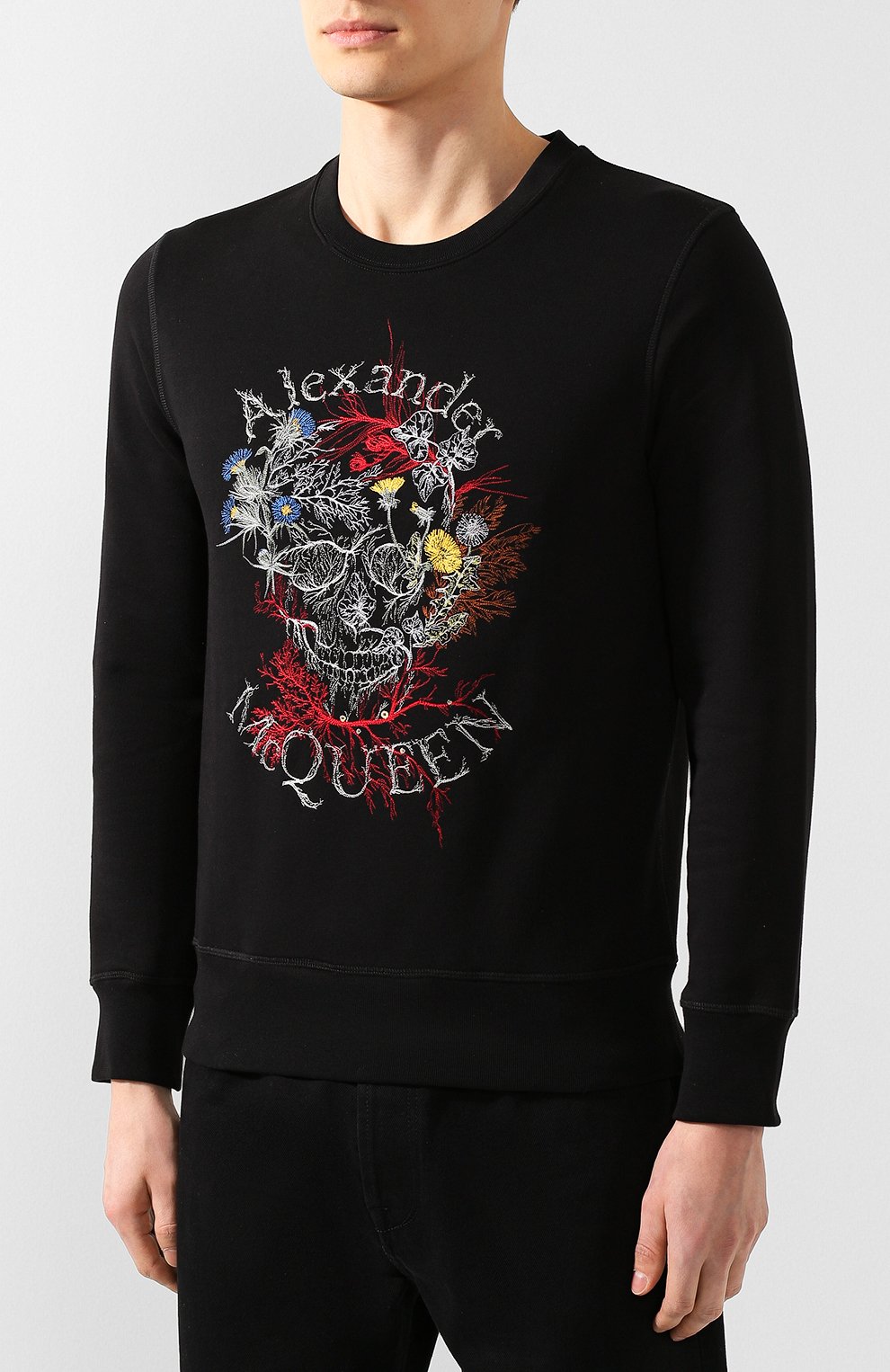 Хлопковый свитшот ALEXANDER MCQUEEN черного цвета по цене 74350 руб., арт. 599610/Q0Z76, фото 3 Хлопковый свитшот ALEXANDER MCQUEEN, арт. 599610/Q0Z76, фото 3