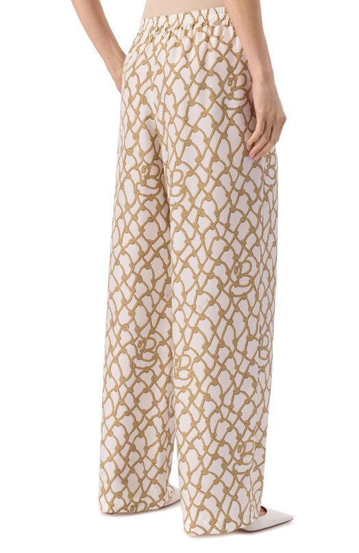 Шелковые брюки Burberry 8107048 Бежевый  8107048 Фото 4