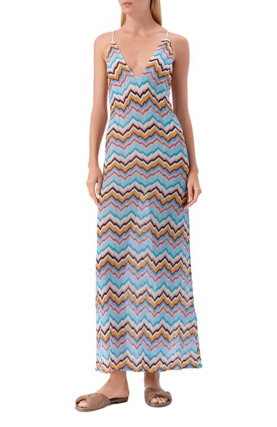 Платье из вискозы MISSONI голубого цвета по цене 127500 руб., арт. MS25SQ20/BC005J, фото 3 Платье из вискозы MISSONI, арт. MS25SQ20/BC005J, фото 3