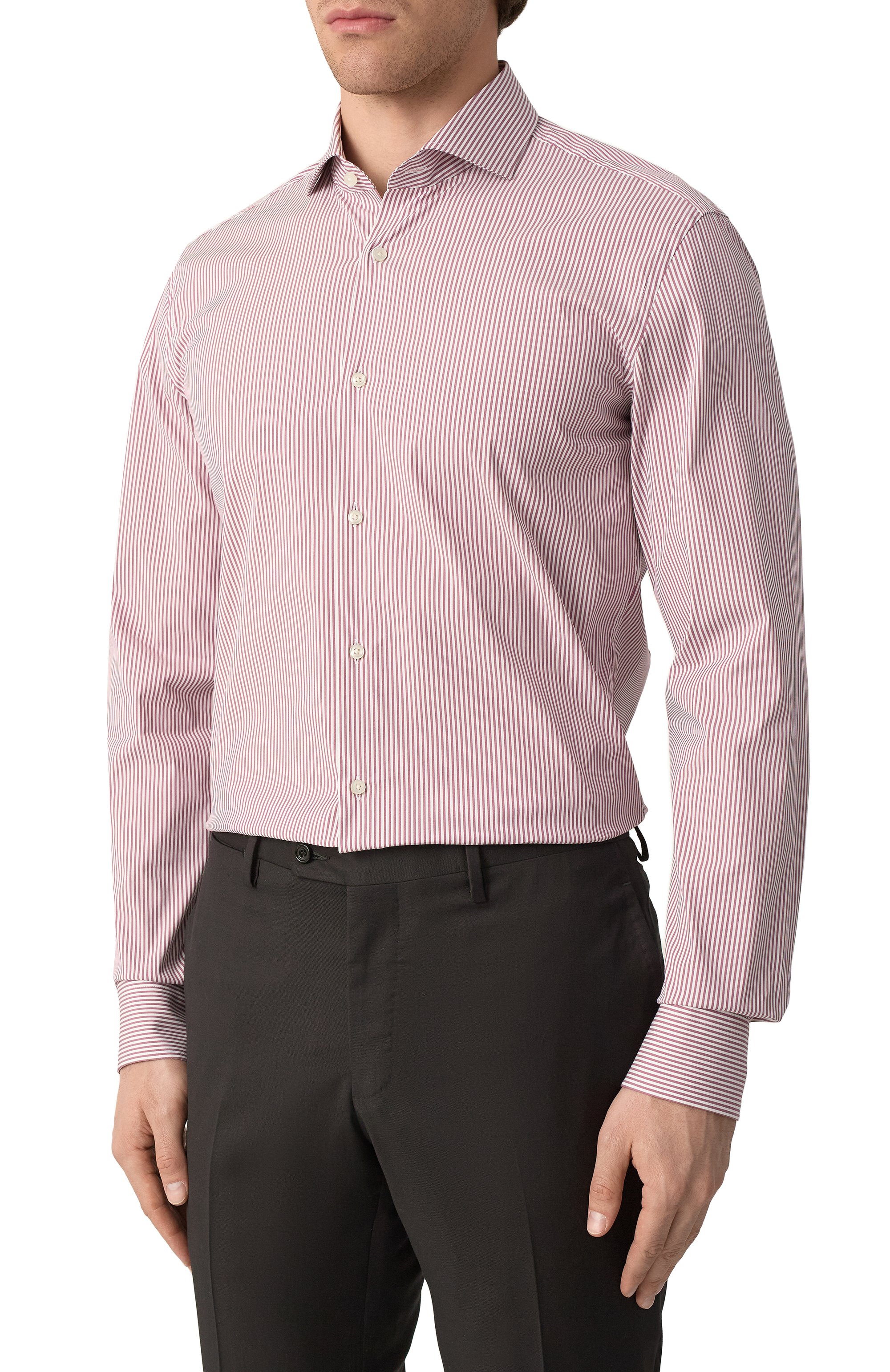 Хлопковая сорочка BOSS бордового цвета по цене 19500 руб., арт. 50533433, фото 3 Хлопковая сорочка BOSS, арт. 50533433, фото 3