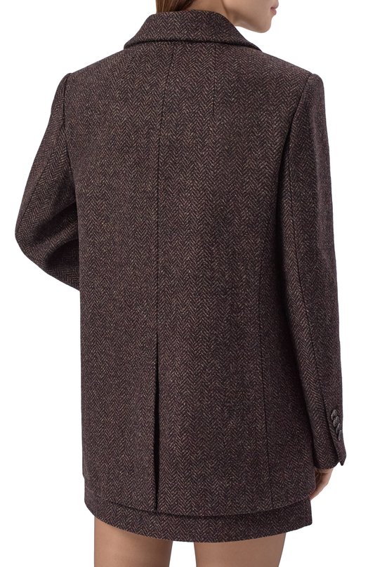 Шерстяной жакет Dice Kayek FW25V506 MRD BROWN Коричневый  FW25V506 MRD BROWN Фото 4