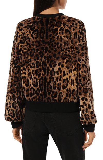 Хлопковый свитшот DOLCE & GABBANA леопардового цвета по цене 113500 руб., арт. F9R28T/FJ7D5/L, фото 4 Хлопковый свитшот DOLCE & GABBANA, арт. F9R28T/FJ7D5/L, фото 4