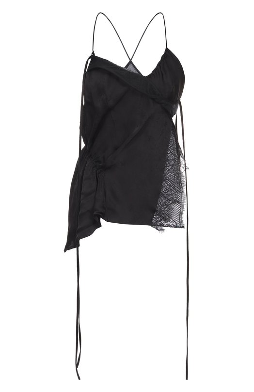 Топ из вискозы и шелка Ann Demeulemeester B0012832/FA611 Чёрный B0012832/FA611