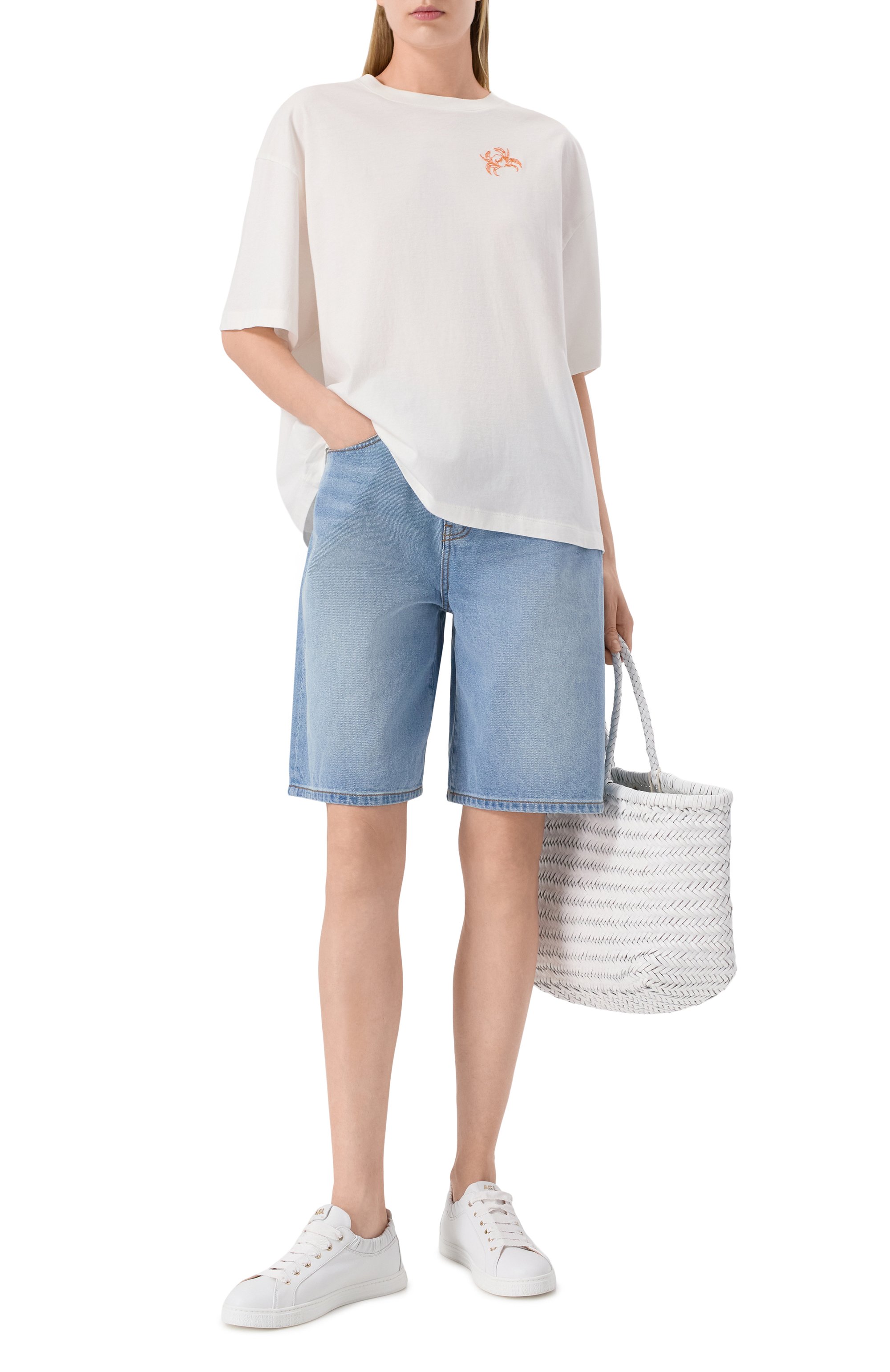 Хлопковая футболка BOSS ORANGE белого цвета по цене 5995 руб., арт. 50540441, фото 2 Хлопковая футболка BOSS ORANGE, арт. 50540441, фото 2