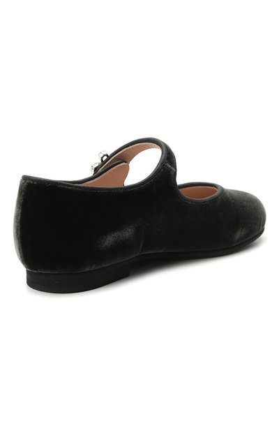 Балетки IL GUFO темно-серого цвета по цене 21600 руб., арт. G285/VELLUT0 ACC0PP/23-26, фото 3 Балетки IL GUFO, арт. G285/VELLUT0 ACC0PP/23-26, фото 3