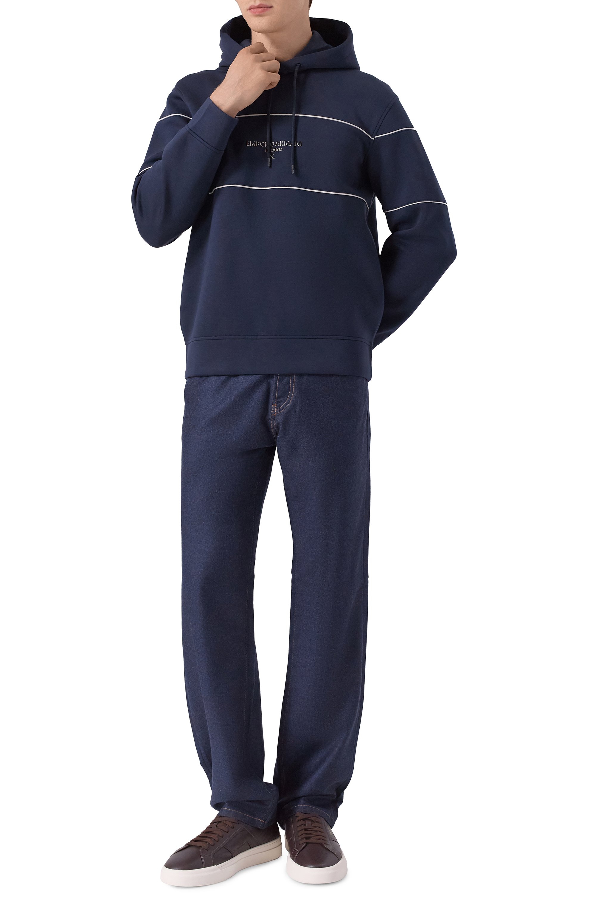 Худи EMPORIO ARMANI темно-синего цвета по цене 38600 руб., арт. EM002885/AF17545, фото 2 Худи EMPORIO ARMANI, арт. EM002885/AF17545, фото 2