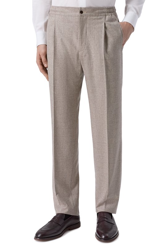 Шерстяные брюки Kiton UPN01K0127G06 Бежевый  UPN01K0127G06 Фото 3
