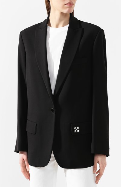 Жакет OFF-WHITE черного цвета по цене 114500 руб., арт. 0WEF032R205150681000, фото 3 Жакет OFF-WHITE, арт. 0WEF032R205150681000, фото 3