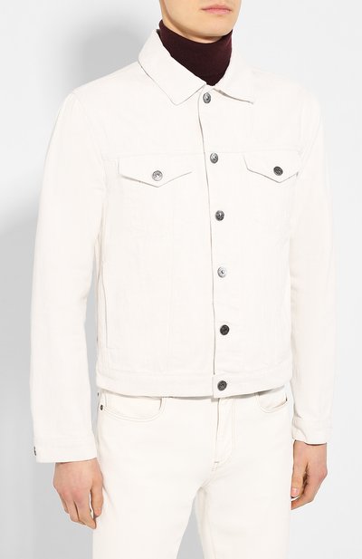Джинсовая куртка ZEGNA белого цвета по цене 119500 руб., арт. UUT12/U135C, фото 3 Джинсовая куртка ZEGNA, арт. UUT12/U135C, фото 3