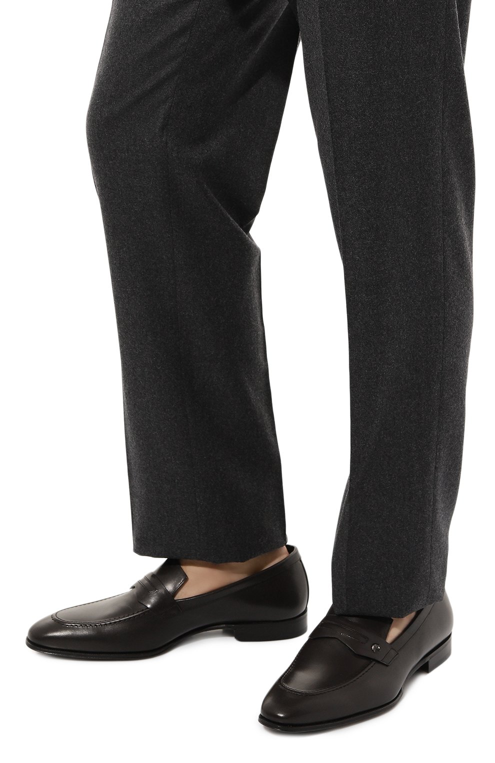 Кожаные пенни-лоферы STEFANO RICCI темно-коричневого цвета по цене 107000 руб., арт. US02_C2030/VS, фото 3 Кожаные пенни-лоферы STEFANO RICCI, арт. US02_C2030/VS, фото 3