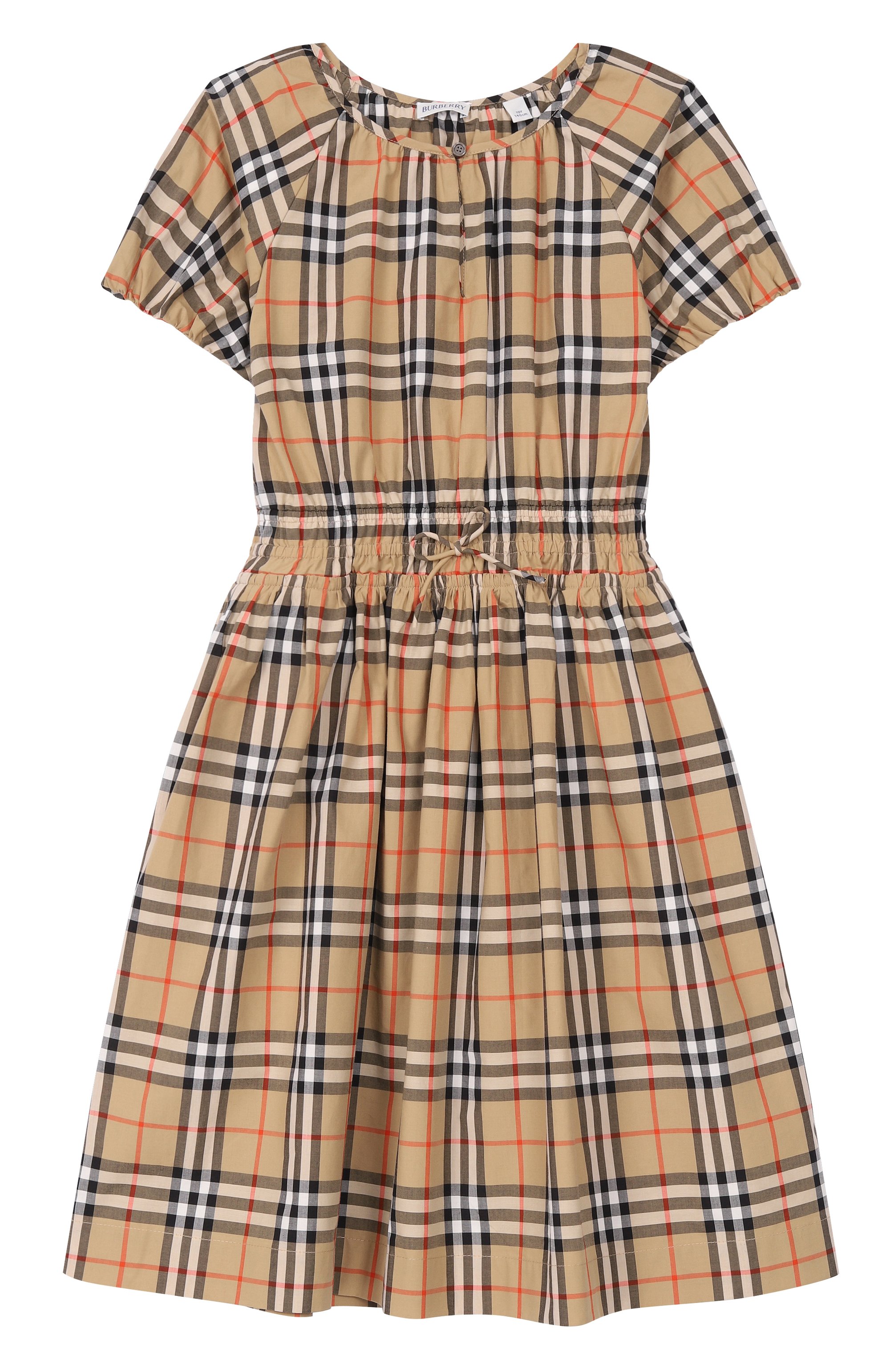 Хлопковое платье BURBERRY бежевого цвета по цене 54650 руб., арт. 8117137, фото 1 Хлопковое платье BURBERRY, арт. 8117137, фото 1