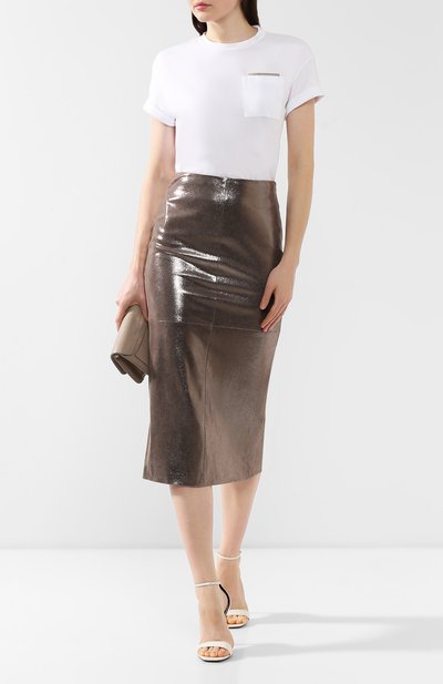 Кожаная юбка BRUNELLO CUCINELLI, арт. M0MAYG2851, фото 2