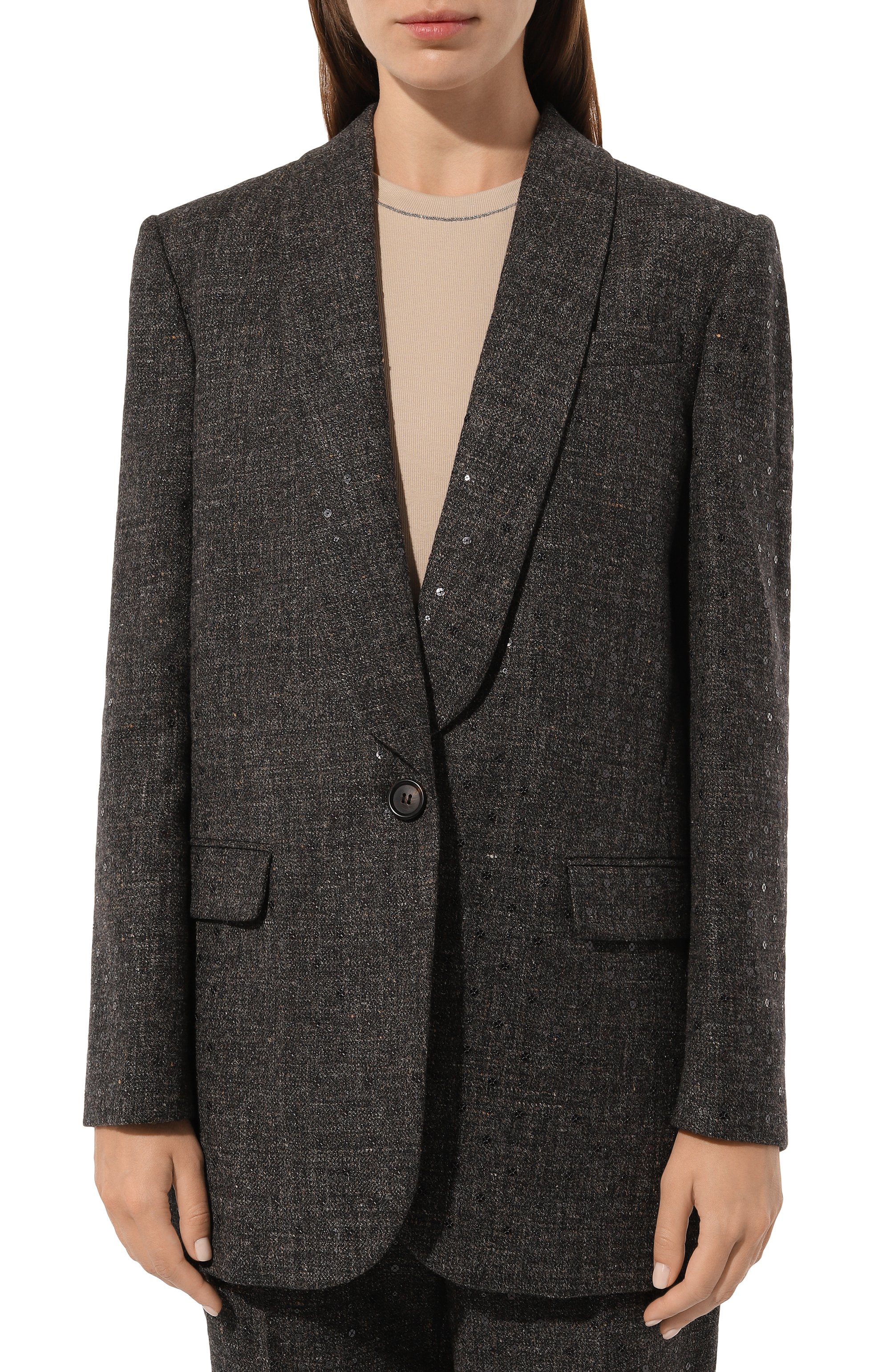 Жакет из шерсти и льна BRUNELLO CUCINELLI, арт. MD5602154, фото 3