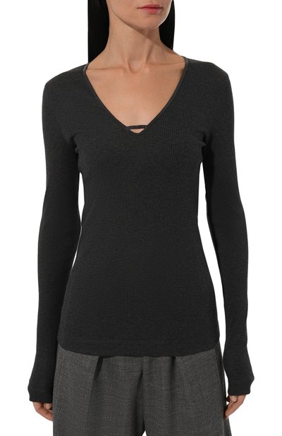 Хлопковый лонгслив BRUNELLO CUCINELLI, арт. MP902HC502, фото 3