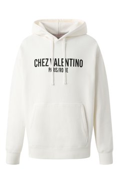 Мужской хлопковое худи VALENTINO кремового цвета, арт. 6V3MF28NAPJ | Фото 1 (Драгоценные камни: Проставлено; Материал сплава: Проставлено; Длина (для топов): Стандартные; Рукава: Длинные; Материал внешний: Хлопок; Принт: С принтом; Стили: Кэжуэл; Мужское Кросс-КТ: Худи-одежда)