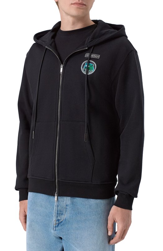 Хлопковая толстовка Iceberg E024/6341 Чёрный  E024/6341 Фото 3