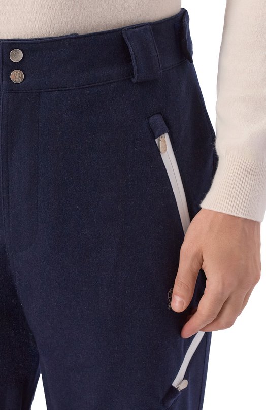 Шерстяные брюки Brunello Cucinelli MM470KP06 Синий  MM470KP06 Фото 5