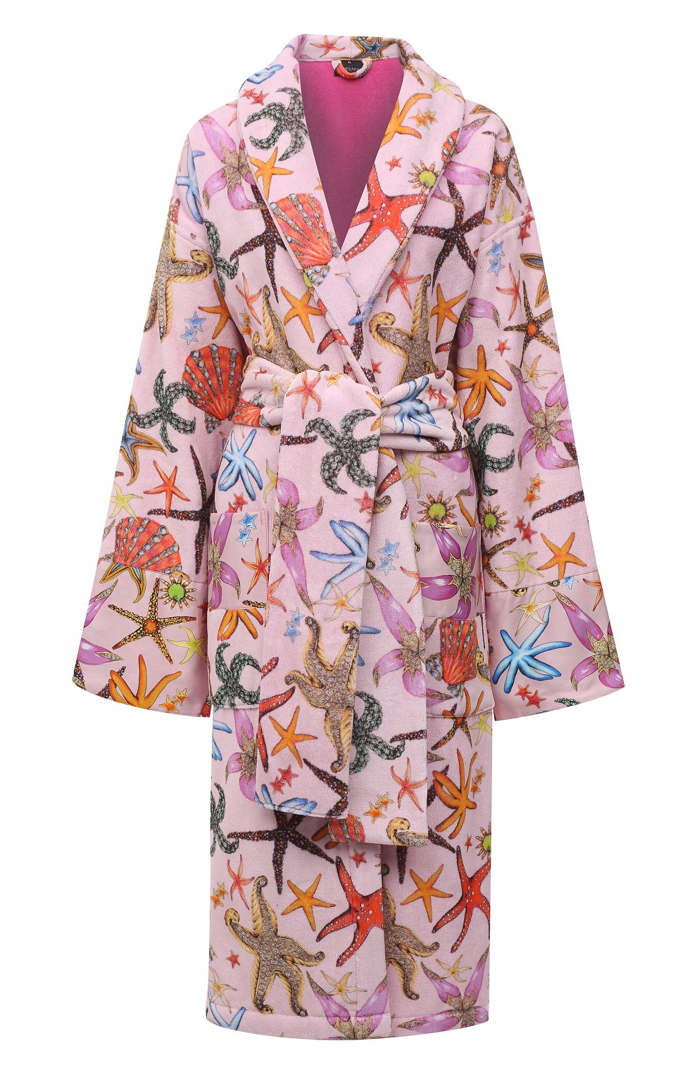 Хлопковый халат VERSACE розового цвета по цене 77300 руб., арт. ZACJ00060/ZC0SP130, фото 1 Хлопковый халат VERSACE, арт. ZACJ00060/ZC0SP130, фото 1