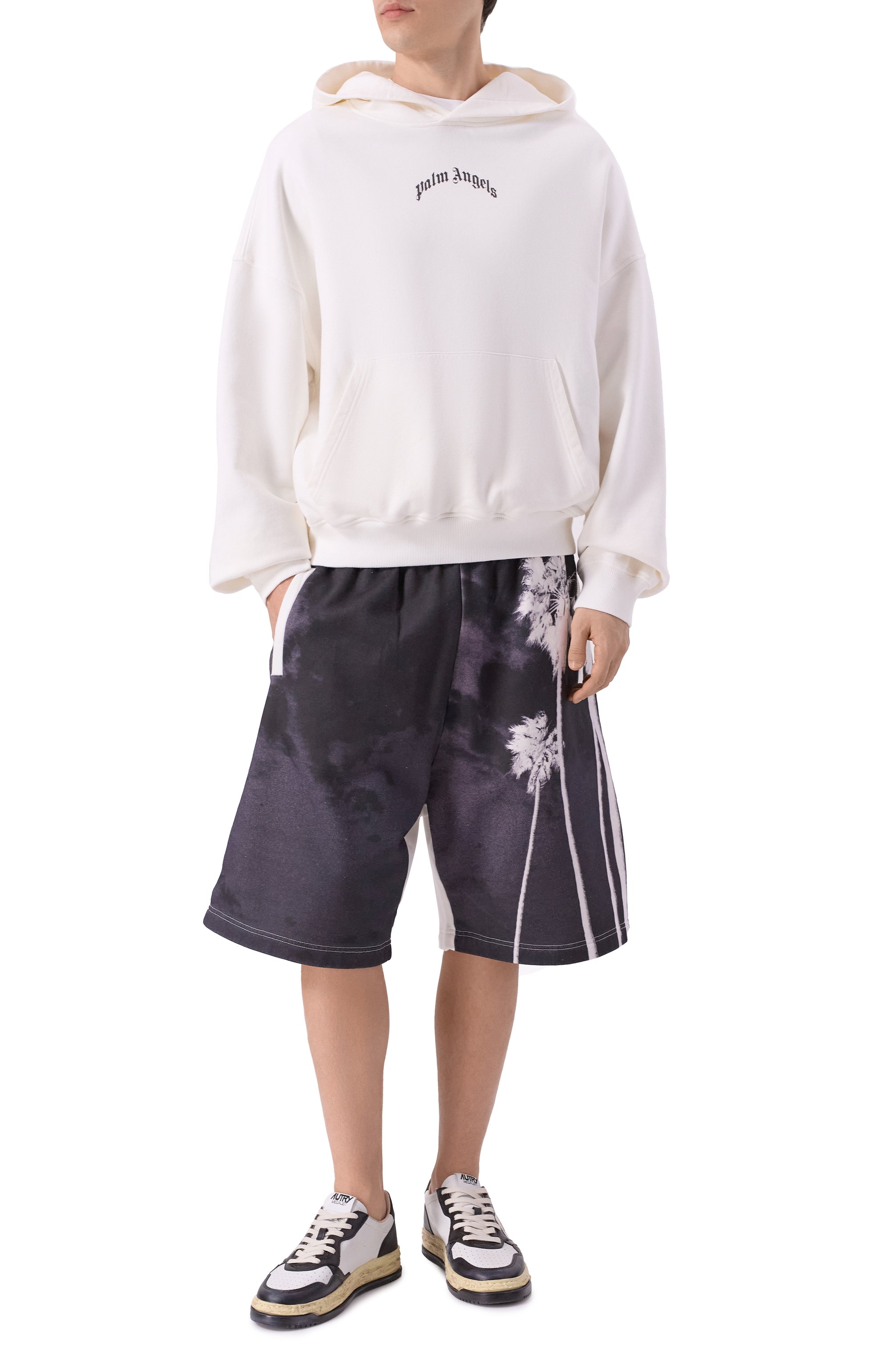 Хлопковые шорты PALM ANGELS, арт. PMCI019F25FLE002, фото 2