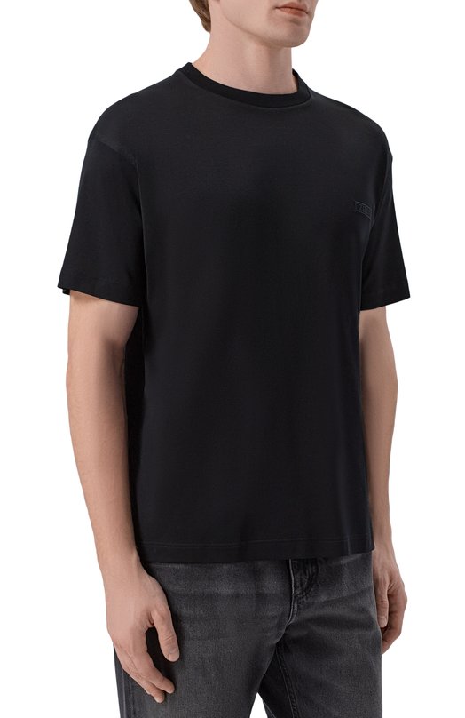 Хлопковая футболка Zilli TSR02AM0100VNI000 Чёрный  TSR02AM0100VNI000 Фото 3