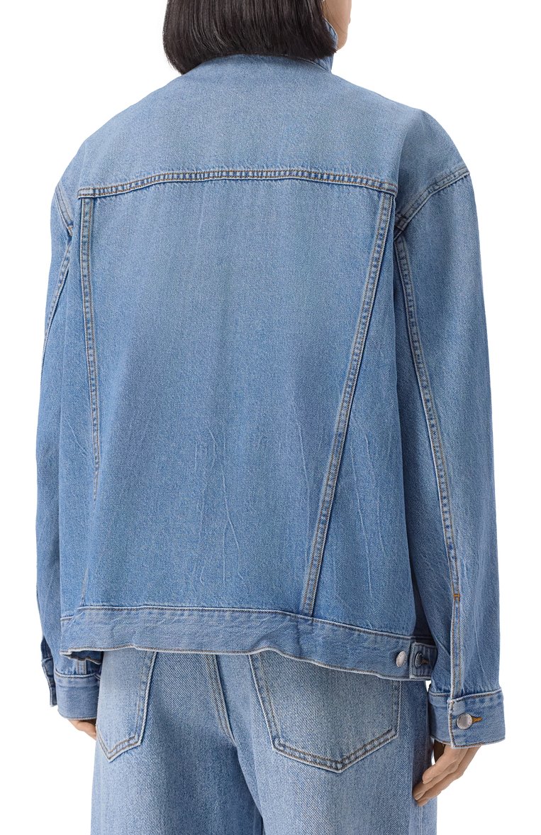 Женская джинсовая куртка ALEXANDER WANG голубого цвета, арт. 4DC2252662 | Фото 4 (Длина (верхняя одежда): Короткие; Рукава: Длинные; Материал внешний: Хлопок, Деним; Кросс-КТ: Легкие, Куртка, Деним; Стили: Кэжуэл; Автоматизация состава: Проставлено; Автоматизация ТО: Проставлено)
