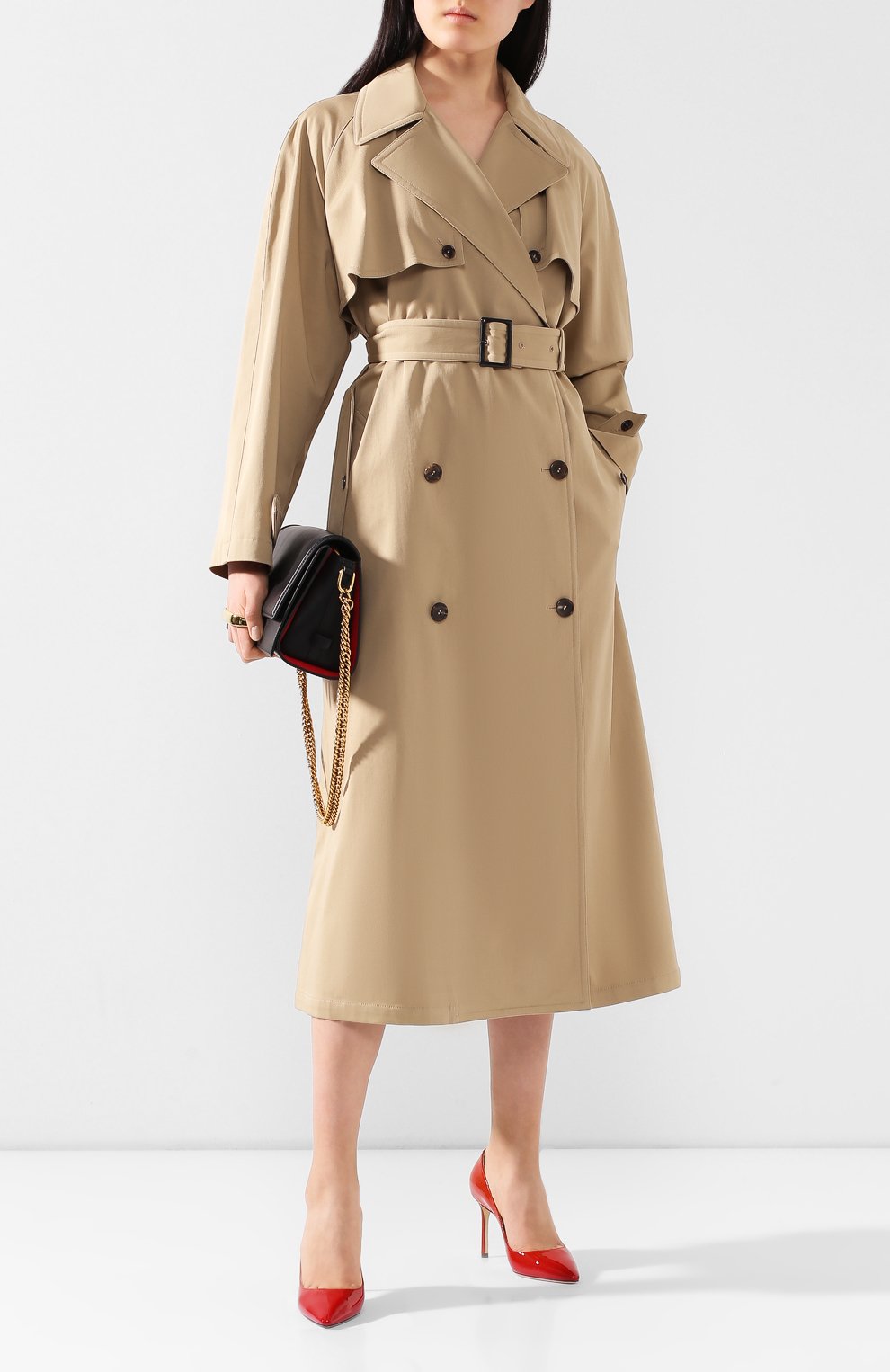 Хлопковый тренч DOLCE & GABBANA бежевого цвета по цене 246000 руб., арт. F0Z82T/FUFGA, фото 2 Хлопковый тренч DOLCE & GABBANA, арт. F0Z82T/FUFGA, фото 2
