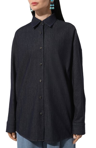 Джинсовая рубашка DRIES VAN NOTEN темно-синего цвета по цене 46050 руб., арт. 010718-8431, фото 3 Джинсовая рубашка DRIES VAN NOTEN, арт. 010718-8431, фото 3
