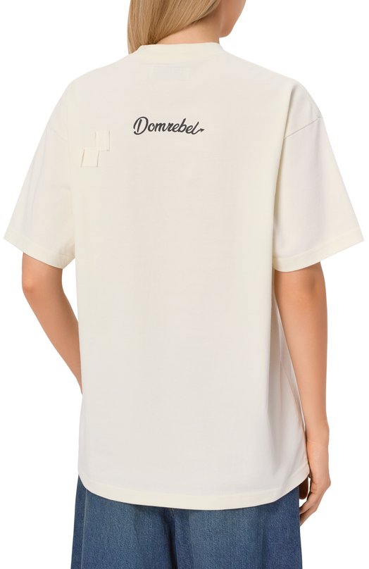 Хлопковая футболка DOMREBEL DIABL0 BEAR T-SHIRT Кремовый  DIABL0 BEAR T-SHIRT Фото 4