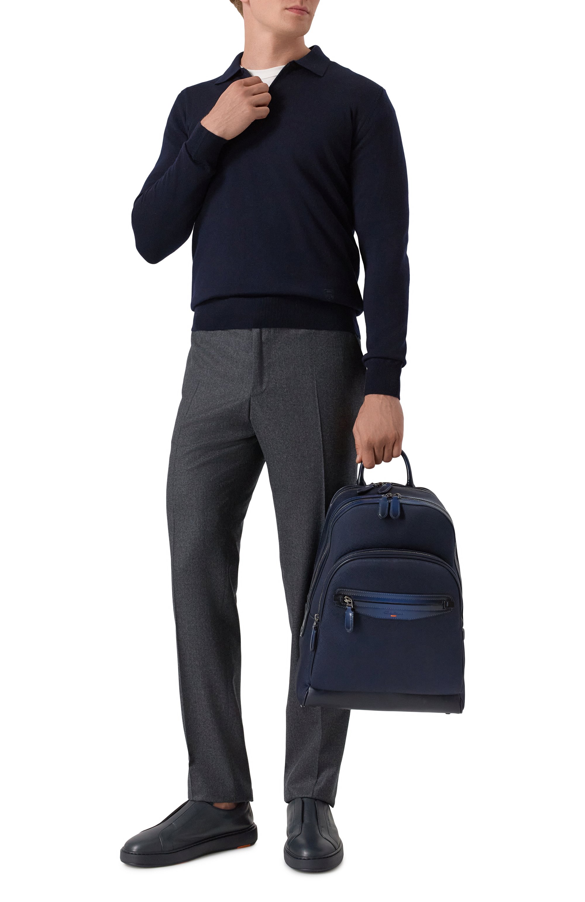 Кожаные кеды cleanic SANTONI, арт. MBCG219950CAKLLD, фото 2