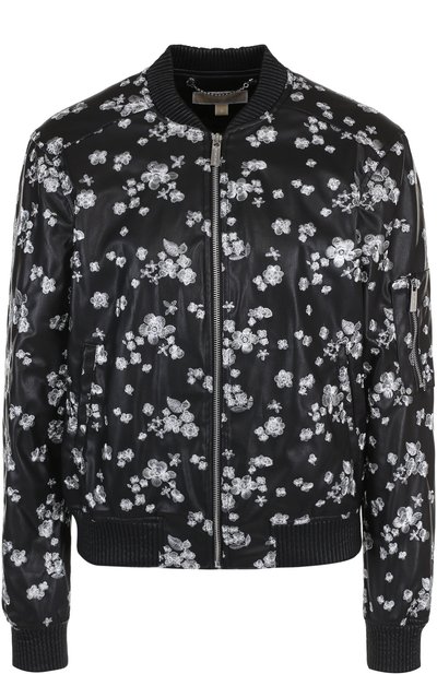 Женская кожаная куртка на молнии с декоративной отделкой MICHAEL MICHAEL KORS, арт. MS81ELL8KZ