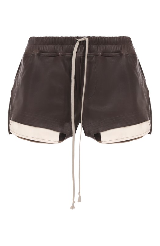Кожаные шорты Rick Owens RP02E4316/LBY Коричневый RP02E4316/LBY