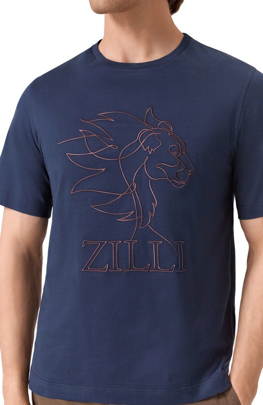 Хлопковая футболка Zilli TSR02AM0100VHAL00 Синий  TSR02AM0100VHAL00 Фото 5