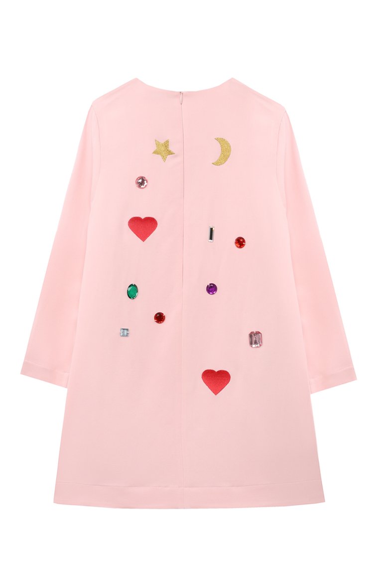 Детское платье из вискозы STELLA MCCARTNEY светло-р�озового цвета, арт. TT1G10 | Фото 2 (Материал внешний: Вискоза; Рукава: Длинные; Девочки Кросс-КТ: Платье-одежда; Случай: Повседневный; Автоматизация ТО: Проставлено; Автоматизация состава: Проставлено)