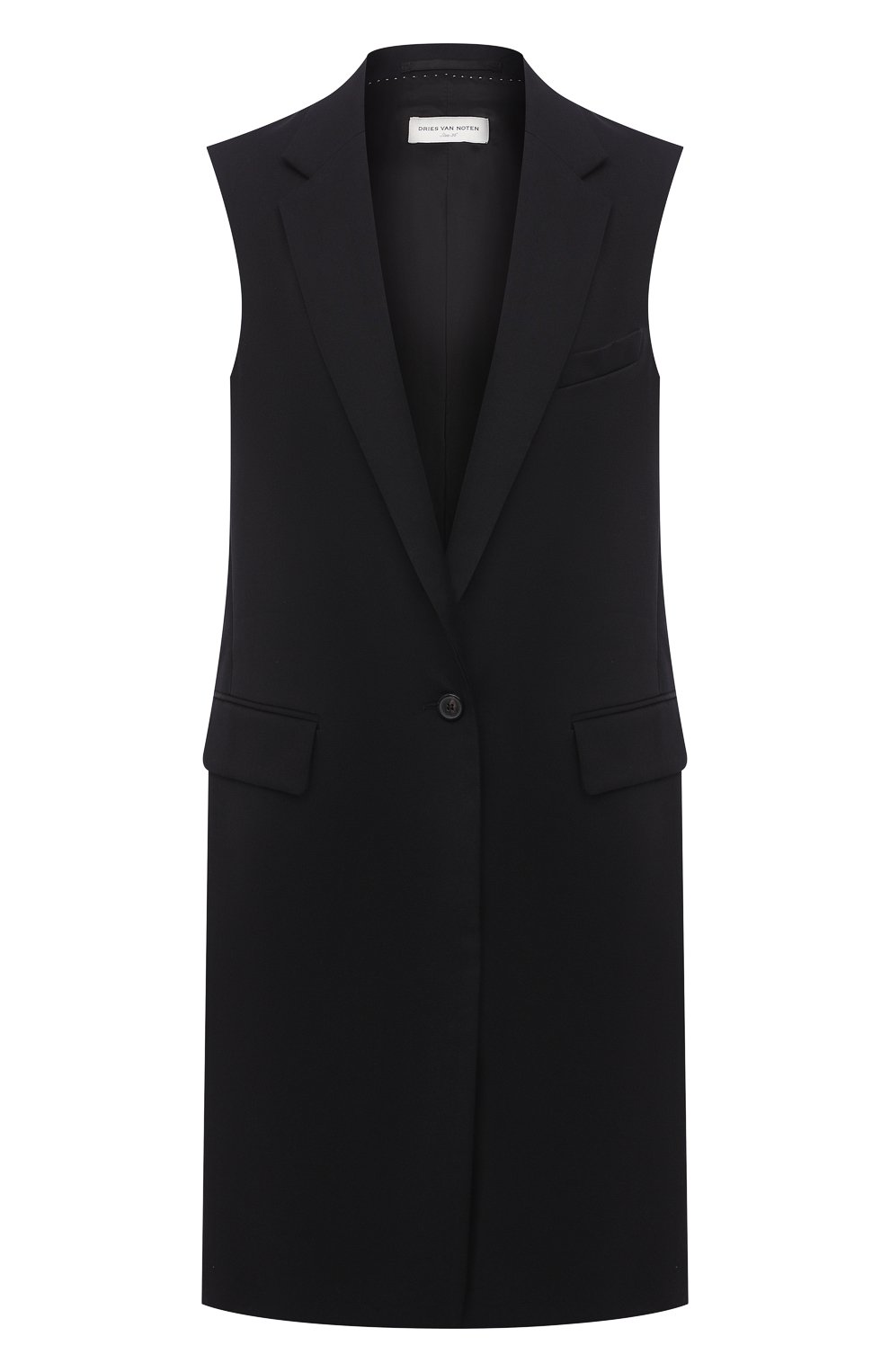 Жилет из смеси хлопка и шерсти DRIES VAN NOTEN черного цвета по цене 88700 руб., арт. 211-30210-2277, фото 1 Жилет из смеси хлопка и шерсти DRIES VAN NOTEN, арт. 211-30210-2277, фото 1