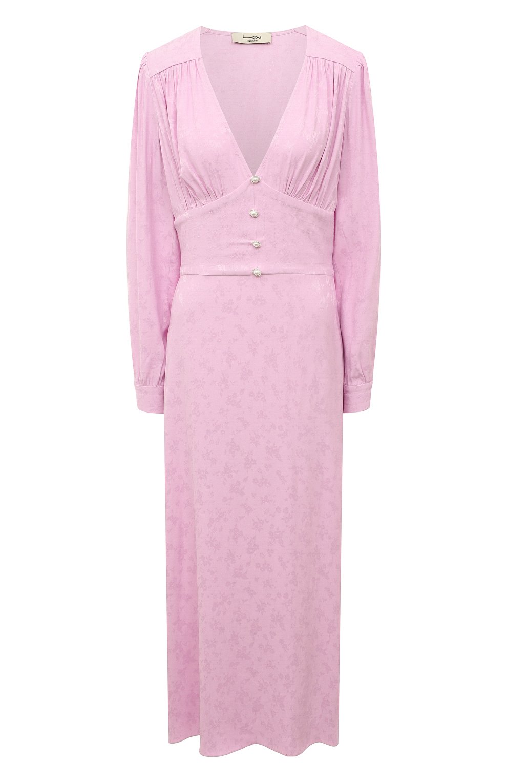 Платье из вискозы LOOM BY RODINA розового цвета по цене 39500 руб., арт. LBR-DROLG, фото 1 Платье из вискозы LOOM BY RODINA, арт. LBR-DROLG, фото 1