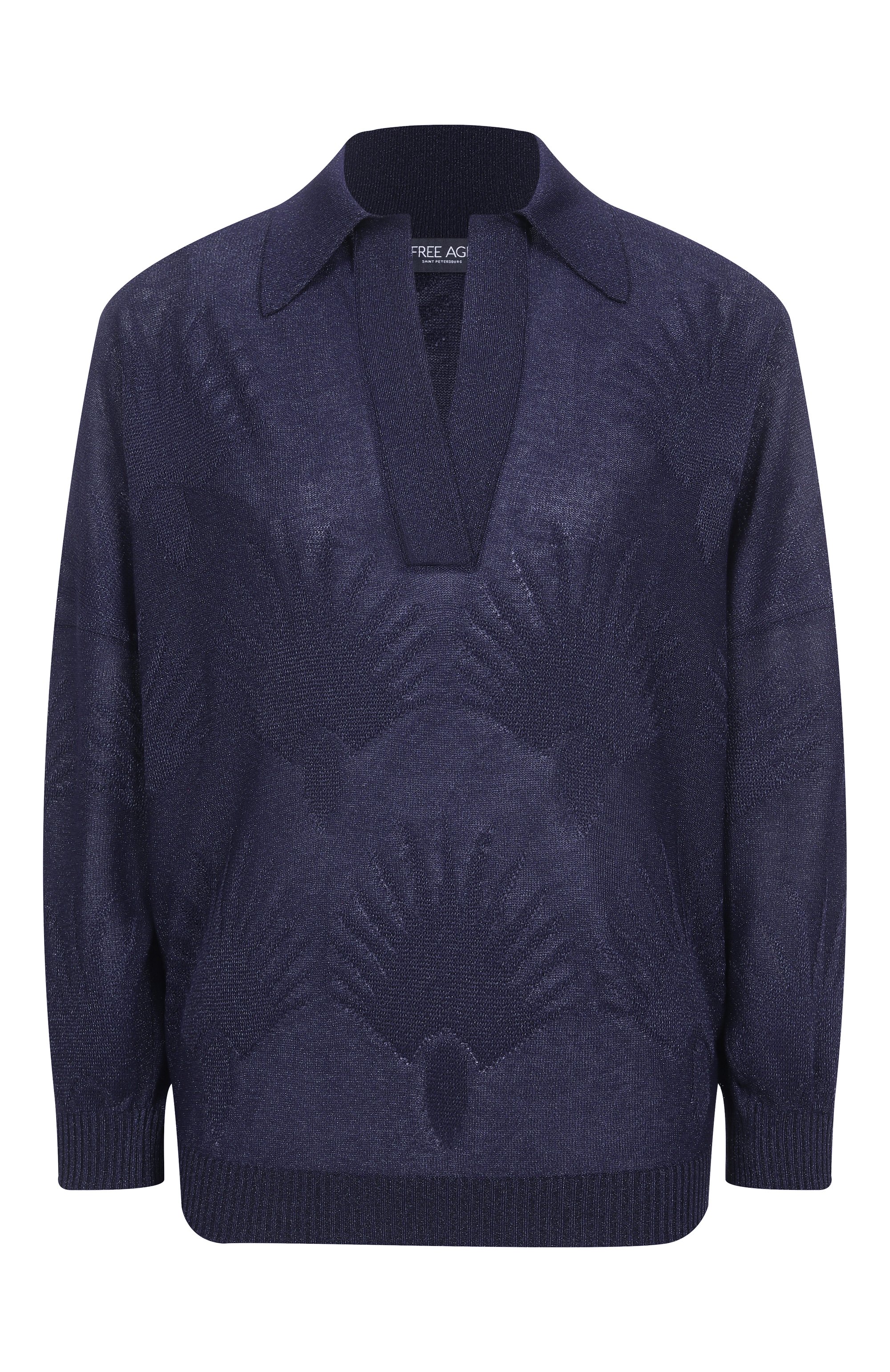 Пуловер из вискозы FREEAGE синего цвета по цене 34100 руб., арт. S25.JM131.7000.494, фото 1 Пуловер из вискозы FREEAGE, арт. S25.JM131.7000.494, фото 1