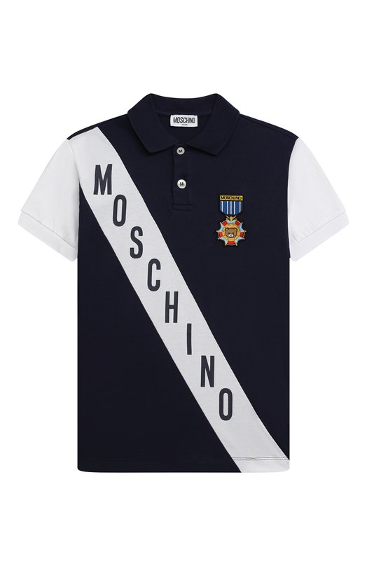 

Хлопковое поло Moschino, Синий