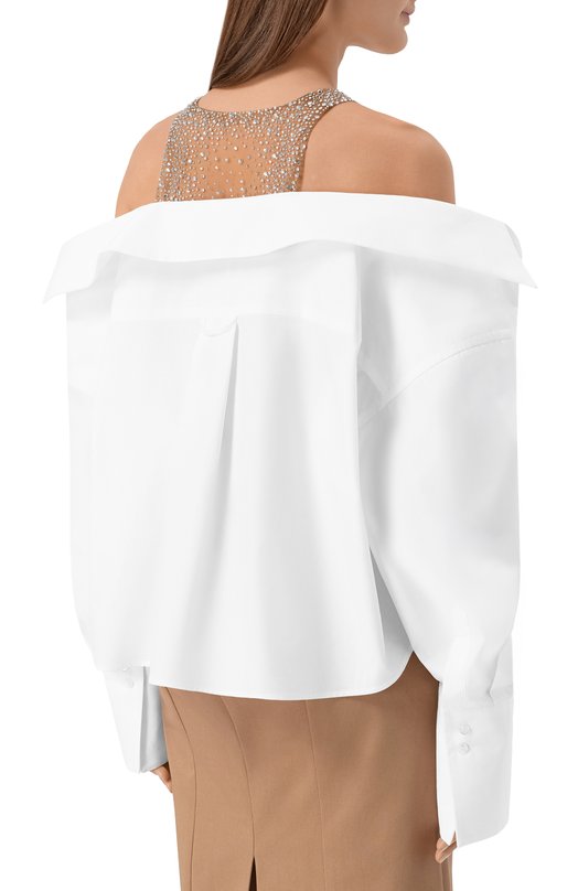 Комбинированная рубашка Giuseppe di Morabito 06PST0393YC 16302 Белый  06PST0393YC 16302 Фото 4