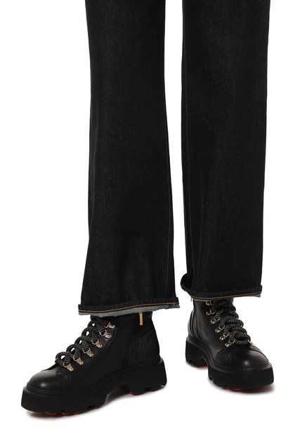 Кожаные хайкеры SANTONI черного цвета по цене 89950 руб., арт. WTHG71293GA2NLGA, фото 3 Кожаные хайкеры SANTONI, арт. WTHG71293GA2NLGA, фото 3