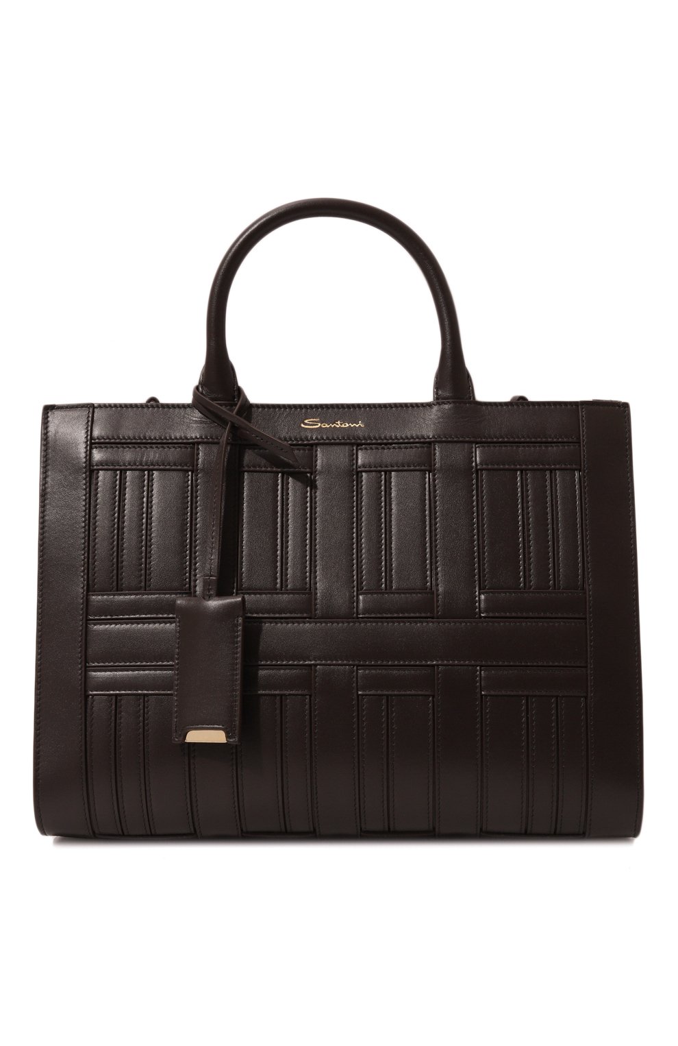 Сумка SANTONI темно-коричневого цвета по цене 225500 руб., арт. DIBGA2462CG-HRE0, фото 7 Сумка SANTONI, арт. DIBGA2462CG-HRE0, фото 7