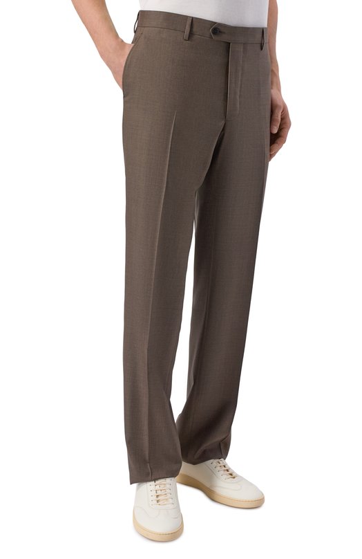 Брюки из шерсти и шелка MVST M26.CSM.T410/953-W00L/SILK Коричневый  M26.CSM.T410/953-W00L/SILK Фото 3