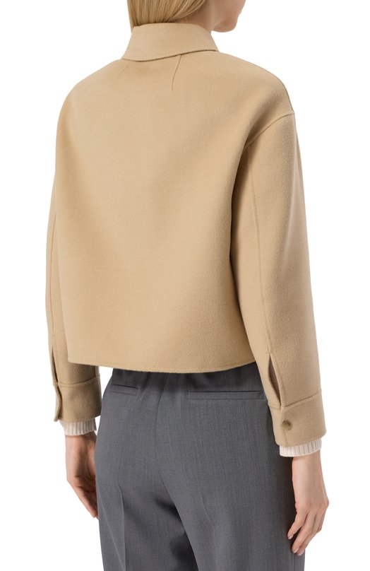 Шерстяная куртка Max Mara Studio MADIS0N Бежевый  MADIS0N Фото 4