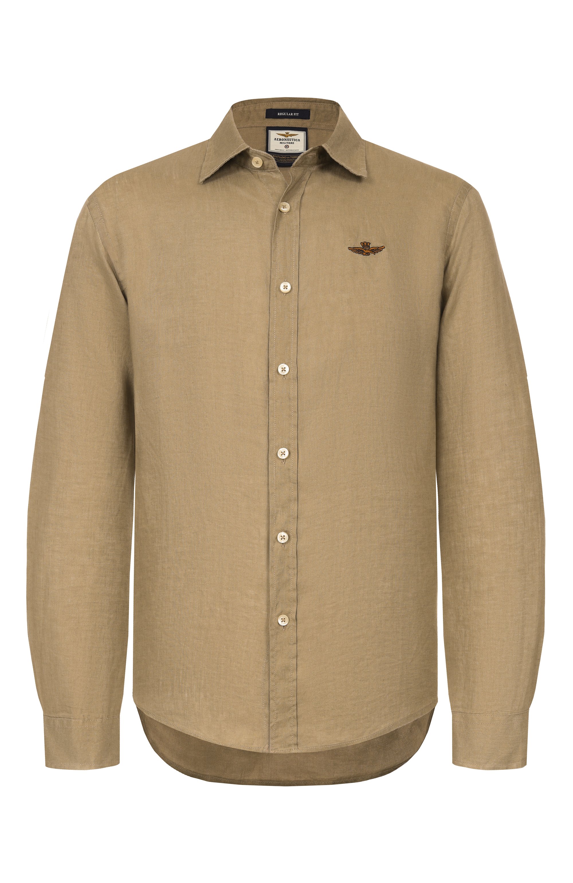 Льняная рубашка AERONAUTICA MILITARE бежевого цвета по цене 18050 руб., арт. CA1321UCT03089, фото 1 Льняная рубашка AERONAUTICA MILITARE, арт. CA1321UCT03089, фото 1