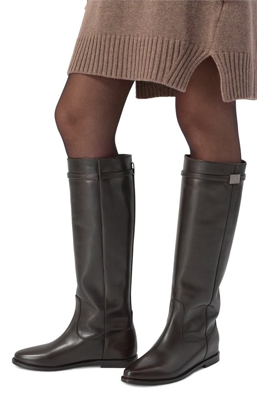 Кожаные сапоги Kiton D60812N0102410 Коричневый  D60812N0102410 Фото 2